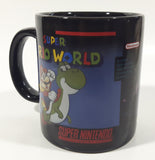 2017 Paladone SNES Super Nintendo Entertainment System Super Mario World 3 3/4" Tall Black Heat Change Ceramic Coffee Mug Cup