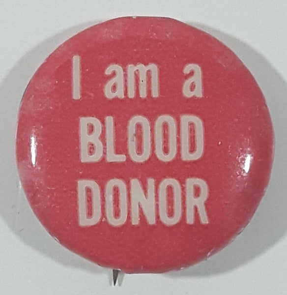 Vintage I am a Blood Donor Small Red 5/8" Button Pin