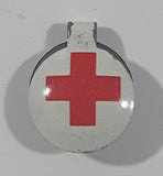 Vintage Red Cross Fold Over Style 3/8" Metal Tab Clip Pin