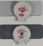 Vintage Youth Red Cross Fold Over Style 1/4" x 7/8" Metal Tab Clip Pin Set of 2