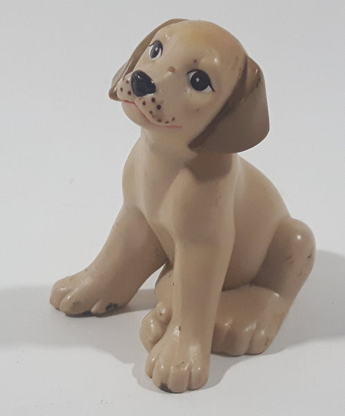 Mattel Solid PVC Light Brown Colored Sitting Dog 2 3/8" Tall Toy Figure