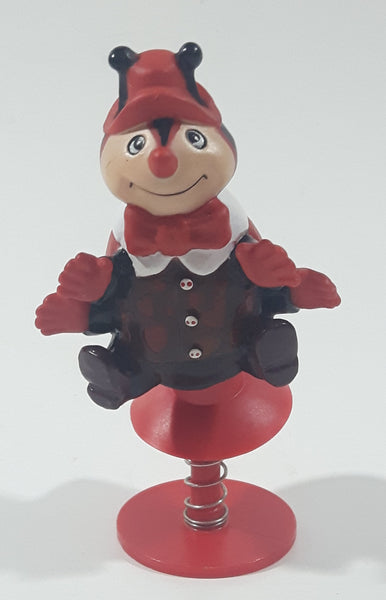 Vintage Hallmark Hug-Bug Lady Bug Insect Suction Cup Spring Up 4 1/4" Tall Toy Figure