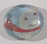 Snowman Themed Glass Oval Shaped 1 1/8" x 1 1/4" Fridge Magnet