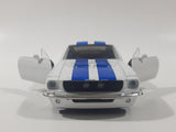 Jada Big Time Muscle No. 91385 1967 Shelby GT-500 White with Blue Stripes 1/32 Scale Die Cast Toy Car Vehicle with Opening Doors