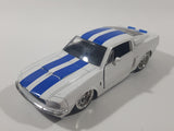 Jada Big Time Muscle No. 91385 1967 Shelby GT-500 White with Blue Stripes 1/32 Scale Die Cast Toy Car Vehicle with Opening Doors