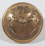 Antique 1910-1920s 72nd Highlanders of Canada 1" Brass Military Button