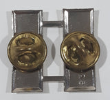 Vintage Double Two Bar Ribbon Tag 1" x 1" Sterling Silver Metal Military Lapel Pin P-23