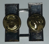 Vintage Double Two Bar Ribbon Tag 1" x 1" Sterling Silver Metal Military Lapel Pin P-23