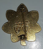 Vintage 1950s N.S. Meyer Inc New York USAF Lieutenant Gold Tone Oak Leaf 1" x 1 1/8" Military Lapel Pin