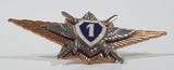 Vintage USSR Soviet Russia Class 1 Naval Pilot Wings Crossed Swords 1 1/8" x 2 5/8" Enamel Metal Cap Hat Badge Military Insignia