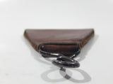 Vintage WWII French Brown Leather Rear Back Suspender Connector Belt Hooks