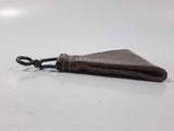 Vintage WWII French Brown Leather Rear Back Suspender Connector Belt Hooks