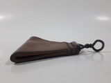 Vintage WWII French Brown Leather Rear Back Suspender Connector Belt Hooks