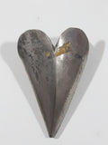 Antique Miniature 2" Metal Heart Pocket Cone Tulip Shaped Edge