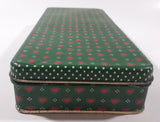Dept 56 Red Heart Themed Green Tin Metal Container Made in Hong Kong