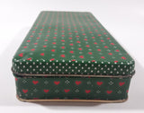 Dept 56 Red Heart Themed Green Tin Metal Container Made in Hong Kong