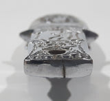 Vintage Engraved Stainless Steel 6 3/4" Long Straight Blade Dagger Boot Knife in Sheath