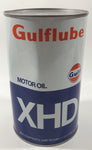 Vintage Gulf Gulflube XHD SAE 10W-30 1.13 Litre Motor Oil Metal Can FULL