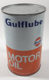 Vintage Gulf Gulflube SAE 30 1.13 Litre Motor Oil Metal Can FULL