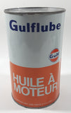Vintage Gulf Gulflube SAE 30 1.13 Litre Motor Oil Metal Can FULL
