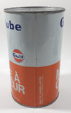 Vintage Gulf Gulflube SAE 30 1.13 Litre Motor Oil Metal Can FULL