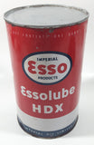 Vintage 1953 Imperial Products ESSO Essolube HDX SAE 30 SI 1.13 Litre One Quart Motor Oil Metal Can FULL