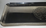 Rare Vintage Clarence A. Wells Pacific Northwest British Columbia Aboriginal Art Etched Silver Plated 7 3/4" x 19 3/4" Platter Serving Tray Signed