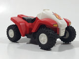 2004 PlayMobil All Terrain Off-Road ATV Quad Pull Back Red White Black Plastic Toy Vehicle
