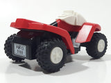 2004 PlayMobil All Terrain Off-Road ATV Quad Pull Back Red White Black Plastic Toy Vehicle
