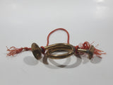 Brass French Horn Small 4" Wide Hanging Ornament with Tassels Made in India