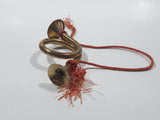 Brass French Horn Small 4" Wide Hanging Ornament with Tassels Made in India