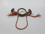 Brass French Horn Small 4" Wide Hanging Ornament with Tassels Made in India