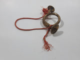 Brass French Horn Small 4" Wide Hanging Ornament with Tassels Made in India