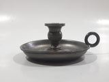Vintage Pewter or Lead Small 3" Wide Candle Stick Holder with Handle