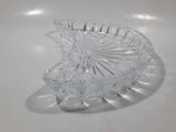 Vintage Crescent Shaped Sun Pattern 5 1/2" x 8 1/2" Crystal Glass Serving Dish