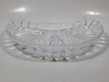 Vintage Crescent Shaped Sun Pattern 5 1/2" x 8 1/2" Crystal Glass Serving Dish