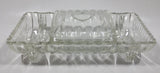 Vintage Footed 8 3/4" Long Glass Serving Dish with Center Lid