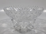 Vintage Star of David Pinwheel Crystal 5 3/4" Wide Tri-Footed Crystal Glass Candy Dish