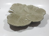 Vintage 1960s Jamar Mallory 10 3/4" x 11 1/2" Large Green Leaf Ceramic Serving Platter Dish