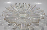 Vintage 1950s Federal Glass Clear Rainbow Iridescent Scalloped Celestial Pattern 9 1/2" Candy Dish Plate