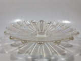 Vintage 1950s Federal Glass Clear Rainbow Iridescent Scalloped Celestial Pattern 9 1/2" Candy Dish Plate
