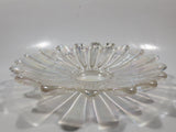 Vintage 1950s Federal Glass Clear Rainbow Iridescent Scalloped Celestial Pattern 9 1/2" Candy Dish Plate
