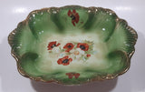 Antique Crown Staffordshire Flower Poppy Themed 10" x 12 1/4" Hand Painted Porcelain Bowl