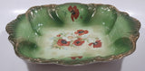 Antique Crown Staffordshire Flower Poppy Themed 10" x 12 1/4" Hand Painted Porcelain Bowl