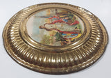 Vintage Queen Victoria Anchor Naval Beach Scene 8 1/8" Brass Toned Metal Plate