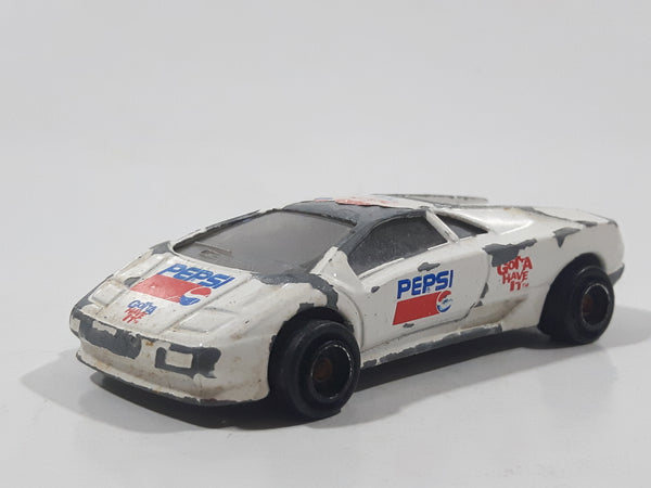 Vintage Majorette No. 219 Lamborghini Diablo Pepsi Gotta Have It White 1/58 Scale Die Cast Toy Dream Car Vehicle
