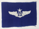 Vintage USAF Senior Pilot White Thread Blue 3" x 4 5/8" Fabric Patch Badge Insignia