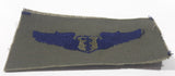 Vintage USAF US Air Force Flight Medic Dark Blue Thread Olive Green 2 1/8" x 3 3/4" Fabric Patch Badge Insignia