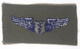 Vintage USAF US Air Force Flight Medic Dark Blue Thread Olive Green 2 1/8" x 3 3/4" Fabric Patch Badge Insignia