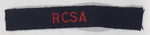 Royal Canadian RCSA Artillery Black with Red Letters 3/4" x 5 1/4" Fabric Patch Badge